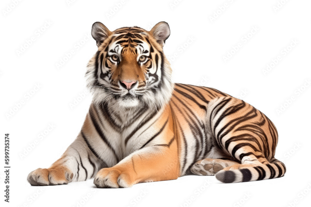 Tiger Isolated on Transparent Background - Generative AI
