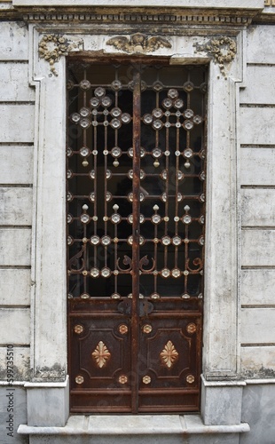 Old style door on a mausoleum at the Recoleta cemetery in Buenos Aires