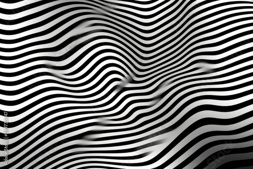 Abstract black and white wavy stripes.