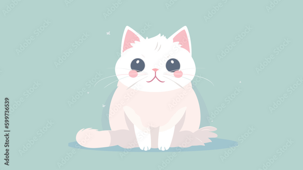 Cute cat vector illustration with a flat cartoon design. Cute cat vector illustration with a flat cartoon design.