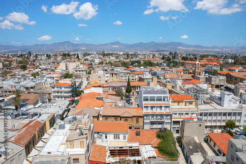 Εκτύπωση καμβά Aerial view of Nicosia Capital City of Cyprus