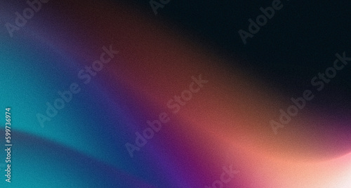 Fototapeta Naklejka Na Ścianę i Meble -  Blue orange purple black grainy gradient dark noise texture background, abstract header poster large banner design, copy space