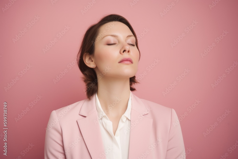 Portrait of a beautiful young business woman on a pink background. Portrait of a beautiful young business woman on a pink background.