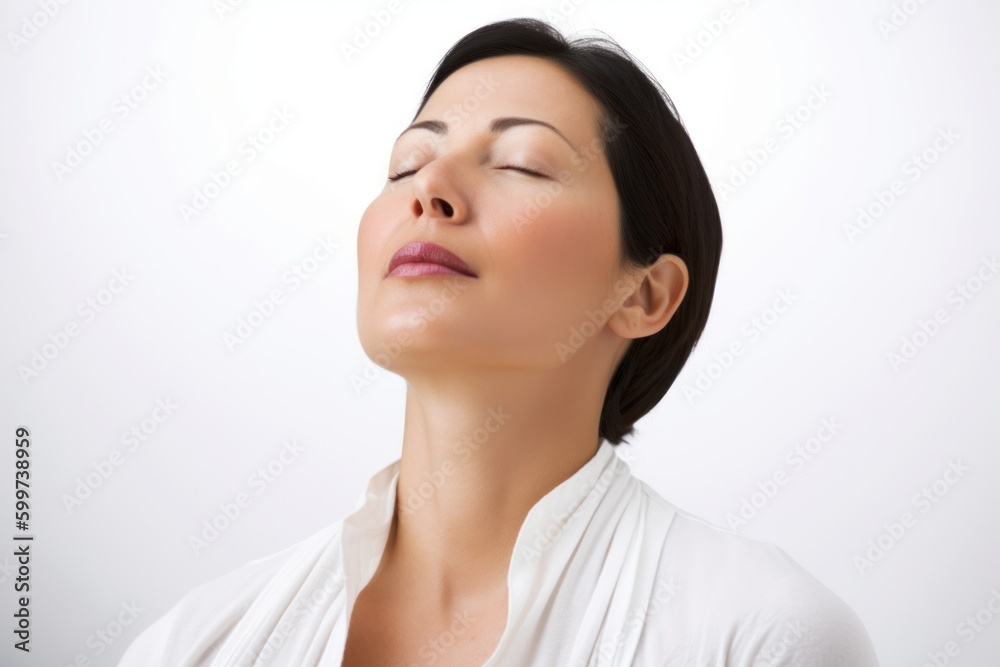 Portrait of a young beautiful woman with closed eyes and closed eyes Portrait of a young beautiful woman with closed eyes and closed eyes
