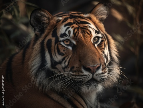 Majestic Tiger Portrait  AI GeneratedMajestic Tiger Portrait  Wild Beauty  AI Generated  Generative AI