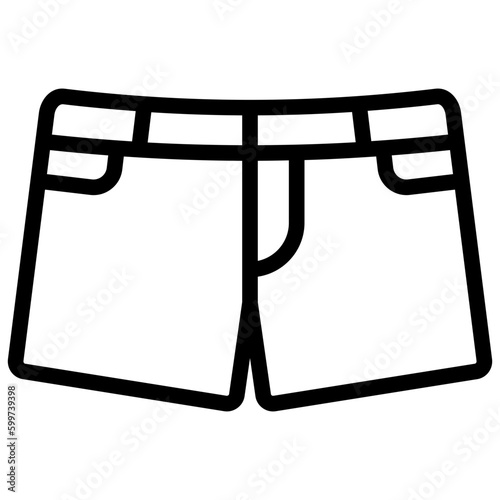 shorts icon illustration design with outline