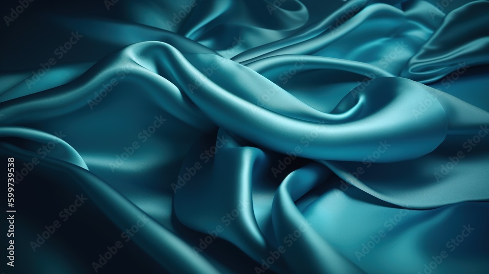 Fototapeta premium Realistic Blue Satin Fabric Texture Background