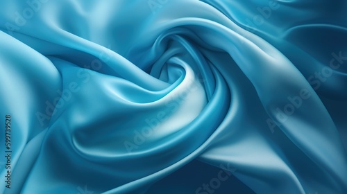 Realistic Blue Satin Fabric Texture Background