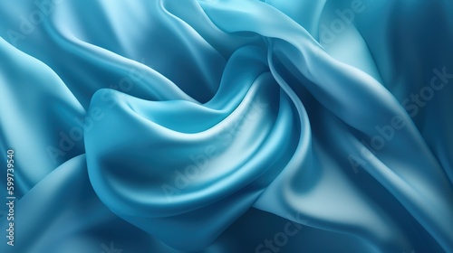 Realistic Blue Satin Fabric Texture Background