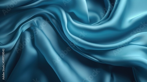 Realistic Blue Satin Fabric Texture Background
