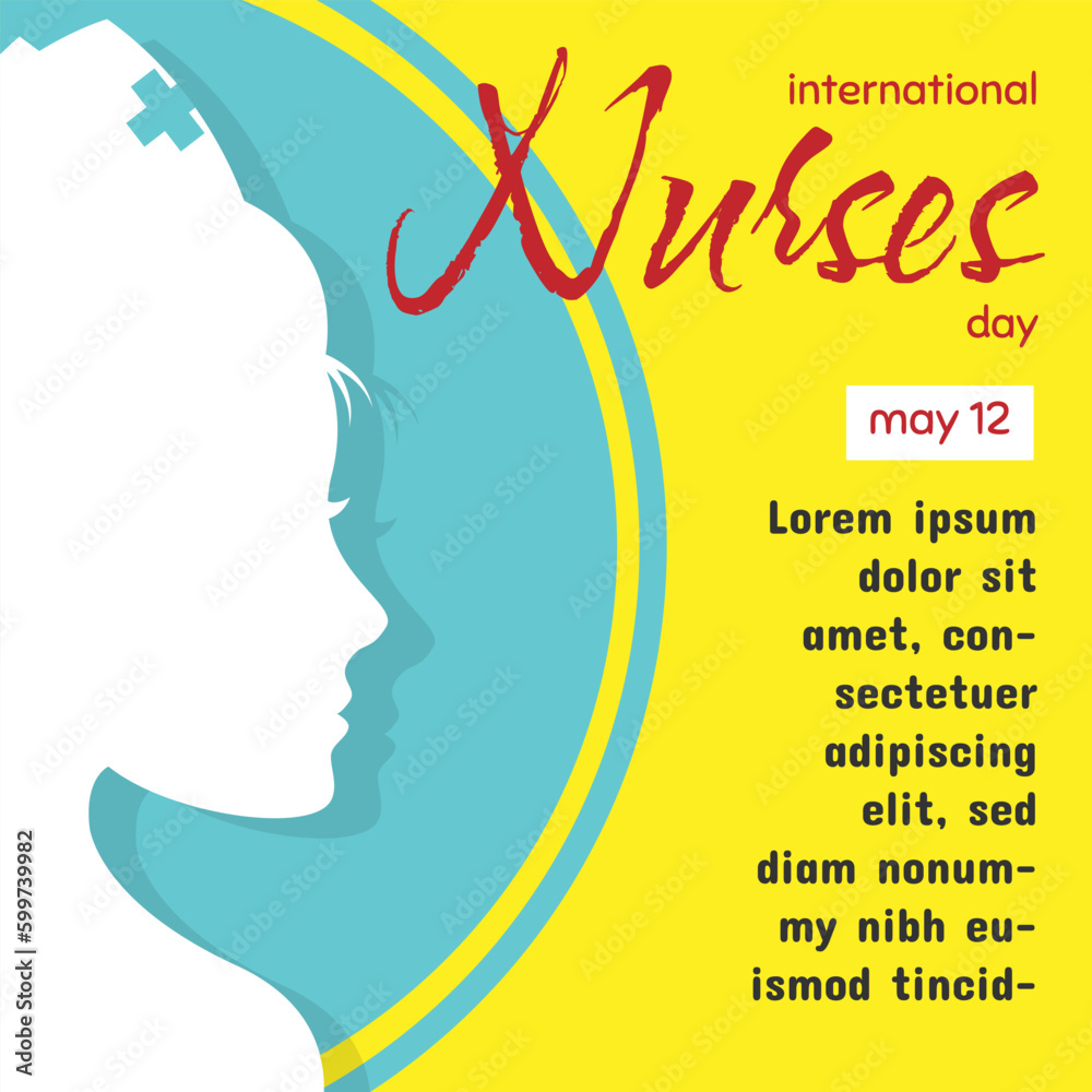 International Nurses Day greetings with female nurse silhouette
