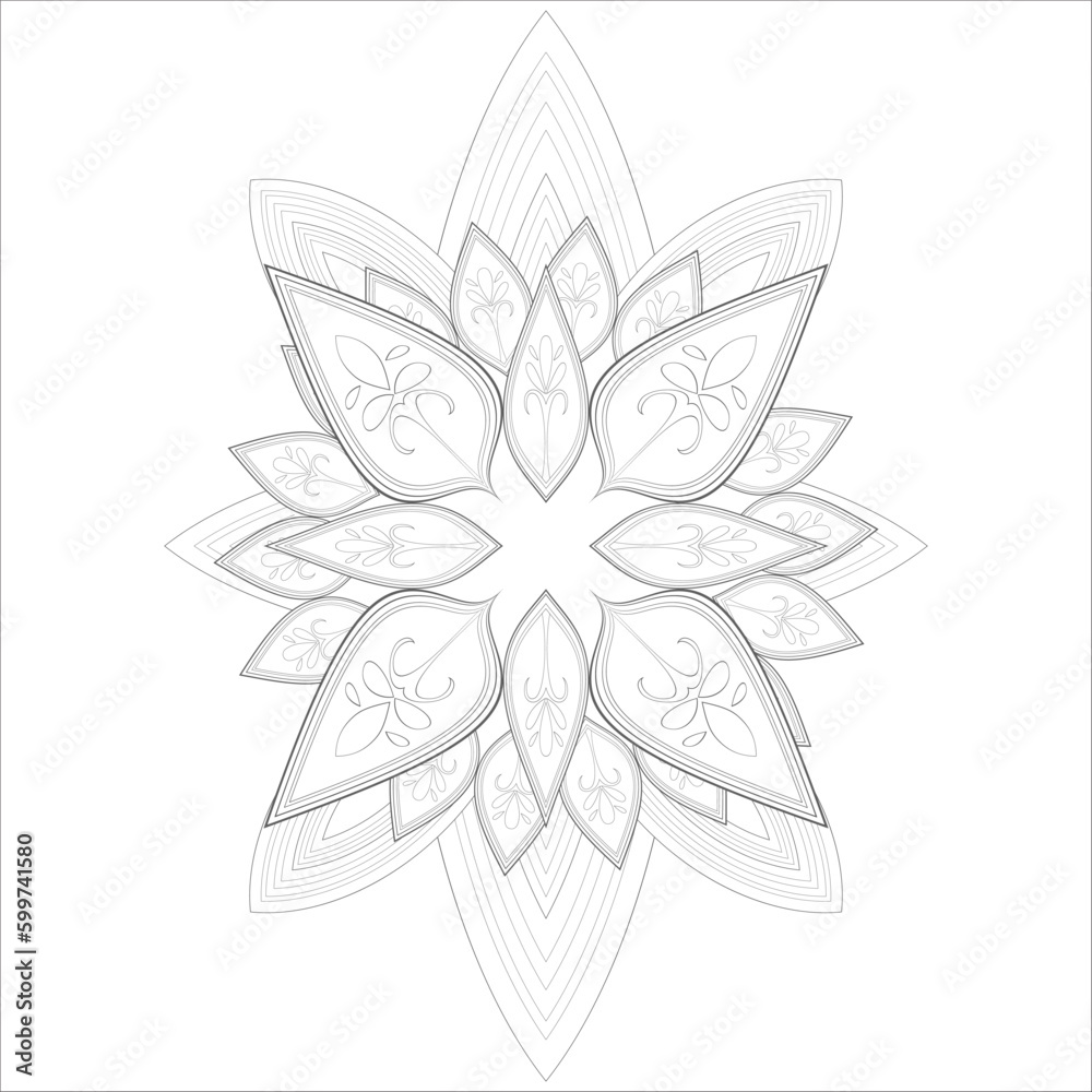 Decorative Doodle flowers in black and white for coloringbook, cover, background, invitation card. Hand drawn sketch for adult anti stress coloring page isolated in white background.-vector