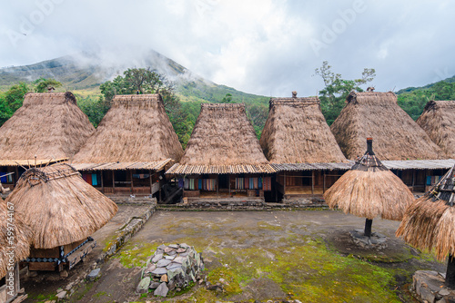 traditional bena village in flores island, indonesia  photo
