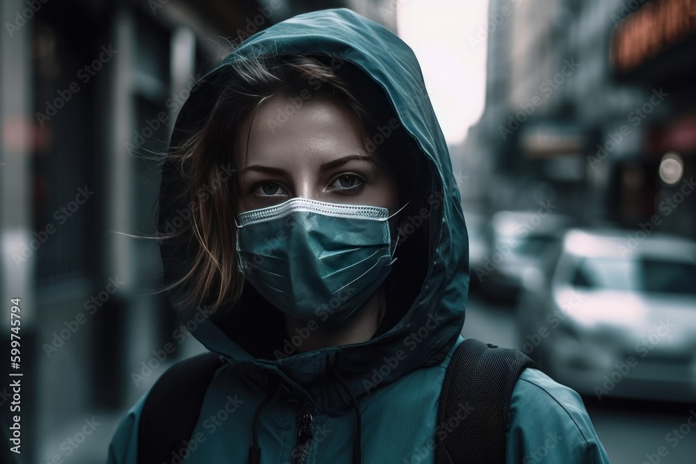 Virus flu disease. Epidemic pandemic infection. Sick people threat to humanity danger. Corona medicine microbiology. Bacterium genes dangerous strain, respiratory disease. Generative AI