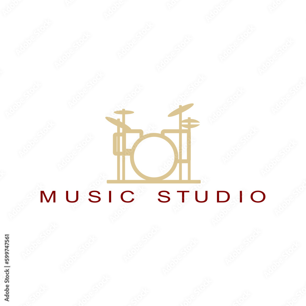 studio or music record logo template. Vector music icon or emblem. studio or music record logo template. Vector music icon or emblem.