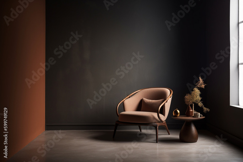 Furniture studio photography richness and minimalistic, generative ai