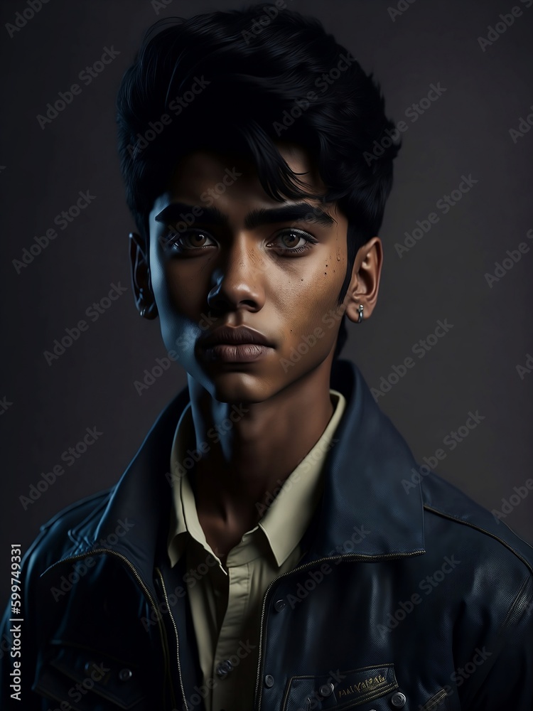 pakistani man on black background. Generative Ai pakistani man on black background. Generative Ai