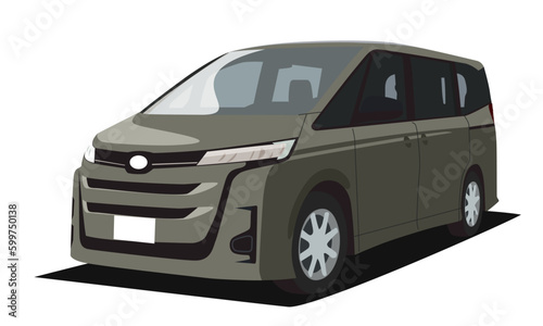 グレーのワンボックスカー