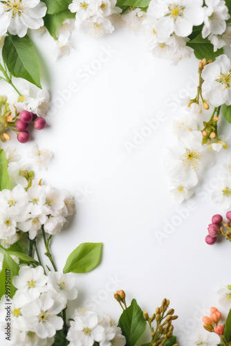Flowers on white background.