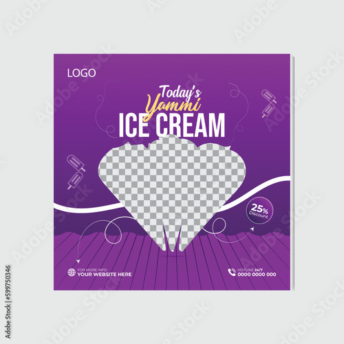 Ice Cream Social Media Design With unique Concept. 