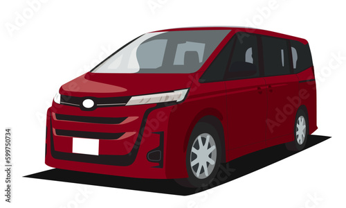 赤いワンボックスカー