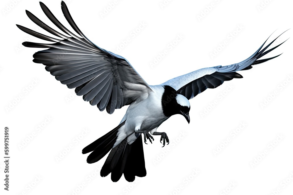 Obraz premium flying bird in black and white Generative AI
