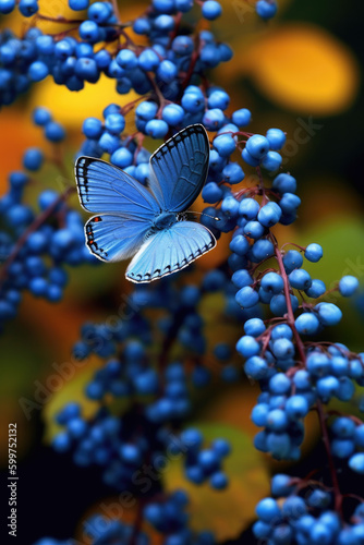 Flying blue butterflies. © imlane