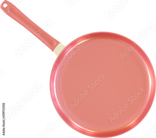 3D Render Cute Pink Frying Pan