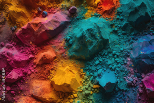 Macro photography of multi-color powder backgrounds