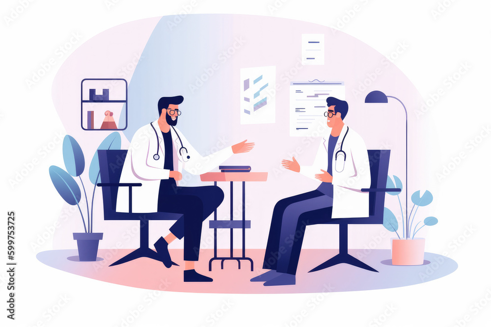 The doctor is communicating with the patient. The doctor is communicating with the patient.