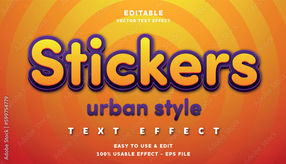 stickers editable text effect with modern and simple style, usable for logo or campaign title