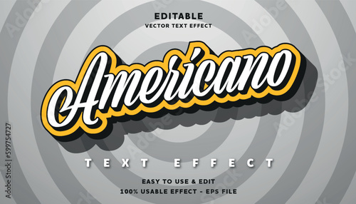 americano editable text effect with modern and simple style, usable for logo or campaign title