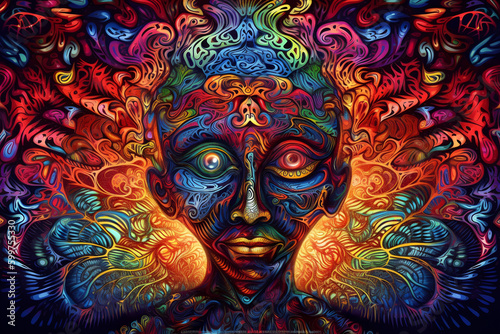  Expanded Psychedelic Consciousness. DMT art style.