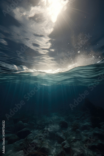 Sunlight penetrates the surface of the water and reaches the bottom.
