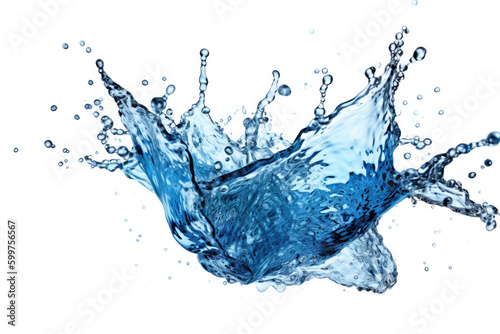 Forms of splashing water on white background.