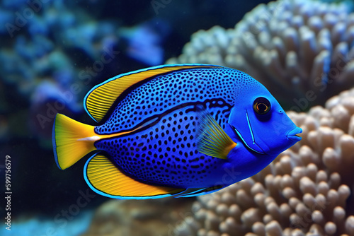 Enchanting Blue Tang Fish Undersea Beauties - Generative AI