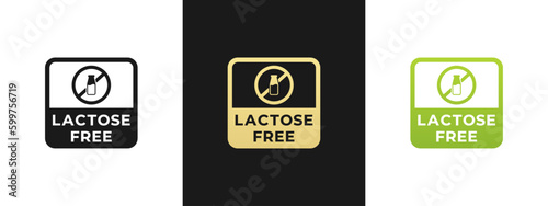 Simple Lactose free label or Lactose free symbol vector isolated in flat style. Best Lactose free label vector for product packaging design element. Simple Lactose free symbol for packaging design.