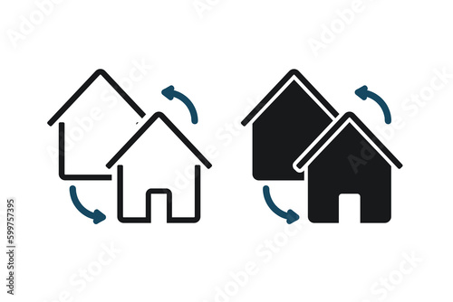 House exchange replacement icon. Illustration vector