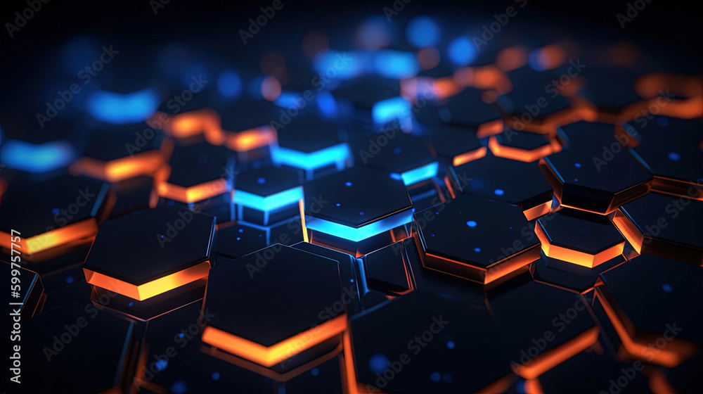 abstract background with hexagons. Generative Ai abstract background with hexagons. Generative Ai