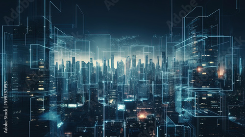 Wallpaper Mural aerial view of the city. Generative Ai Torontodigital.ca