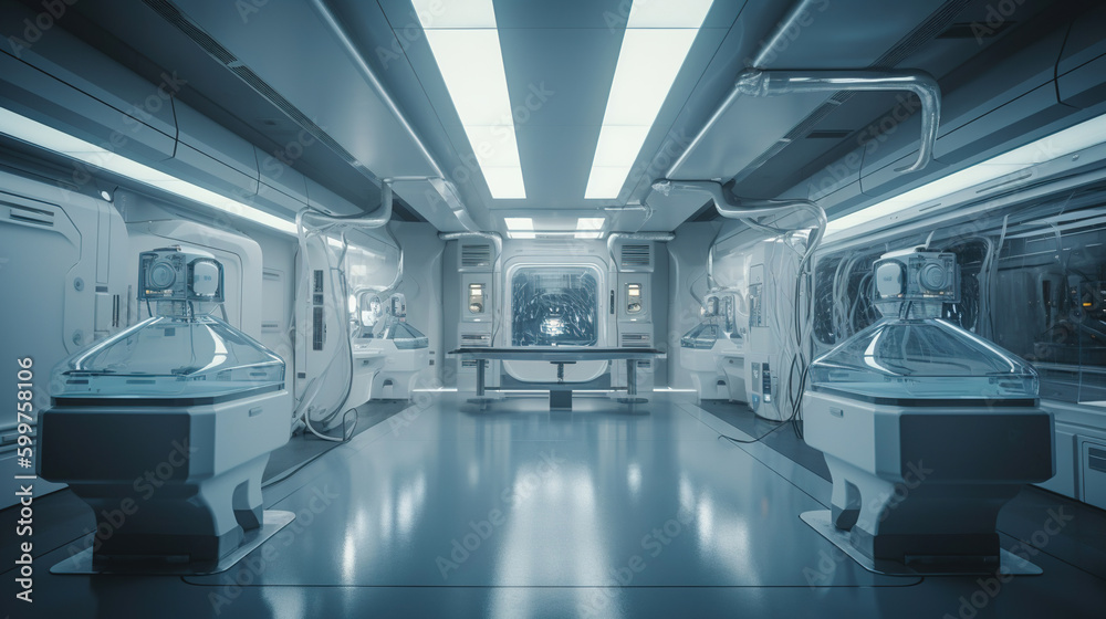 science finction interior. Generative Ai science finction interior. Generative Ai
