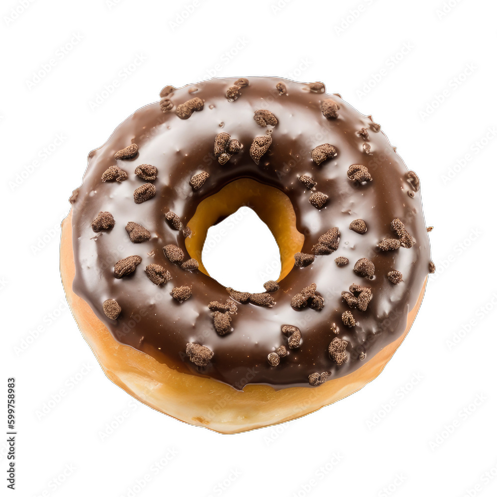 chocolate donut isolated on transparent background cutout chocolate donut isolated on transparent background cutout