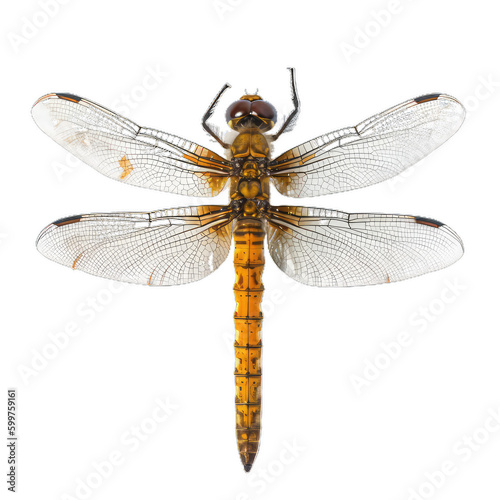 dragonfly close up isolated on transparent background cutout