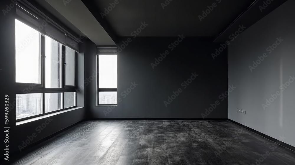 Obraz premium room interior mockup empty room with accent color wall daylight interior ideas concept,image ai generate