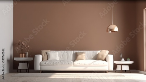 leather sofa in white clean interior mockup room daylight house ideas concept image ai generate