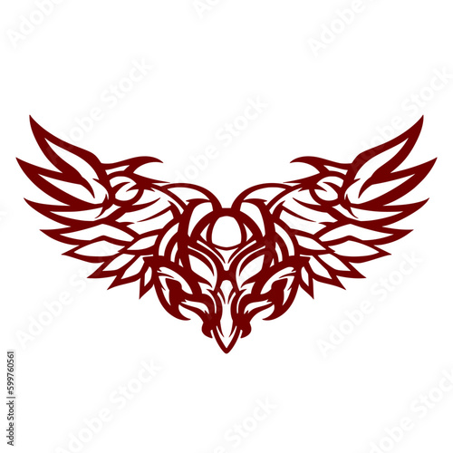 Tattoo tribal wing abstract art