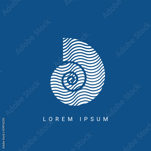 Nautilus shell logo Isolated background
