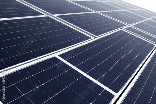 solar panel array on a bright and sunny day Generative AI