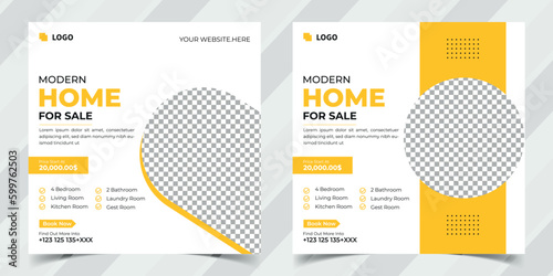 Real Estate Home Sale Social Media Post Template Vector