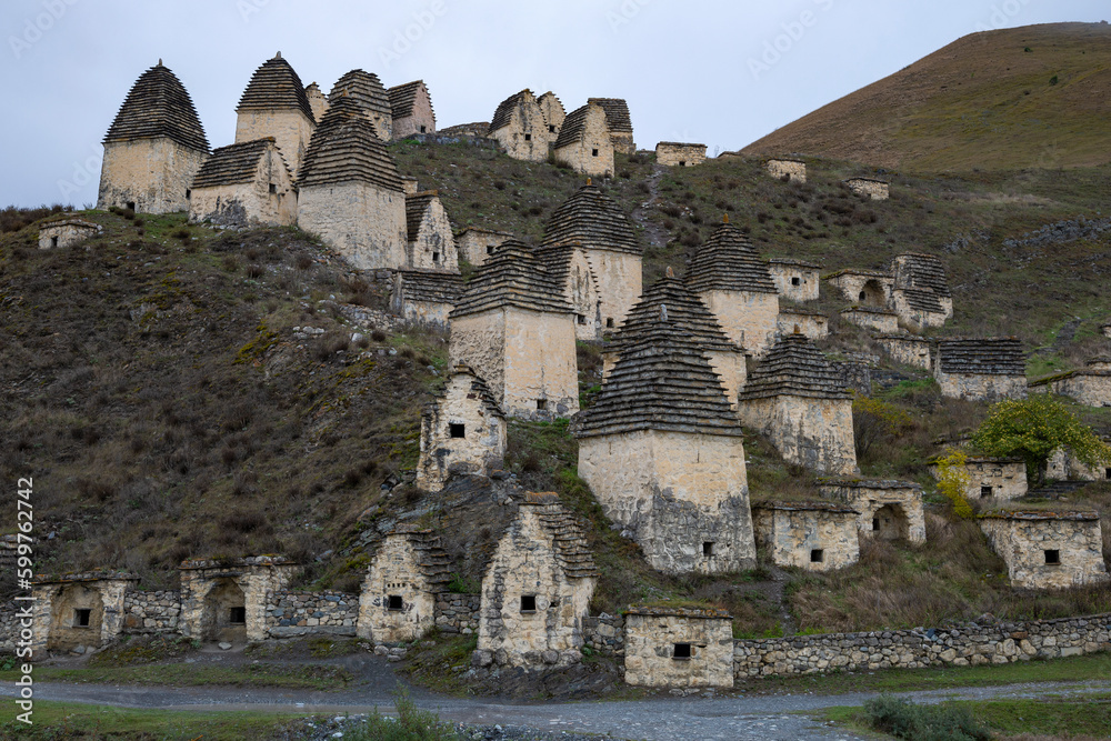 The ancient burial complex of Dargavs. Ossetia, Russia